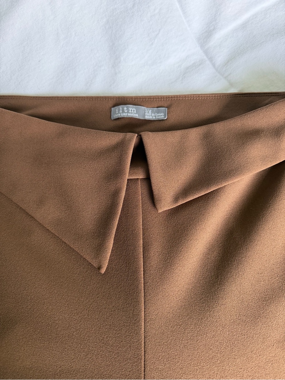 Iltm Brown Women's pants with Fold-Over Waist Detail